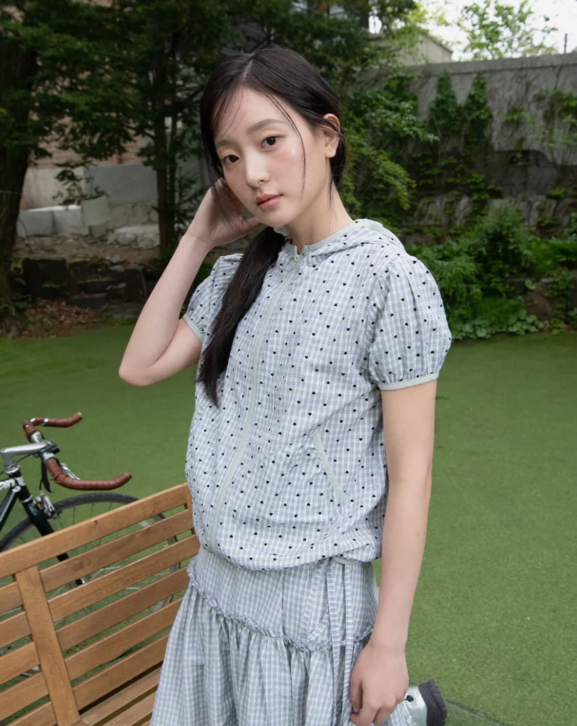 오피쉬 하프 슬리브 후드집업 스카이블루 상품이미지1