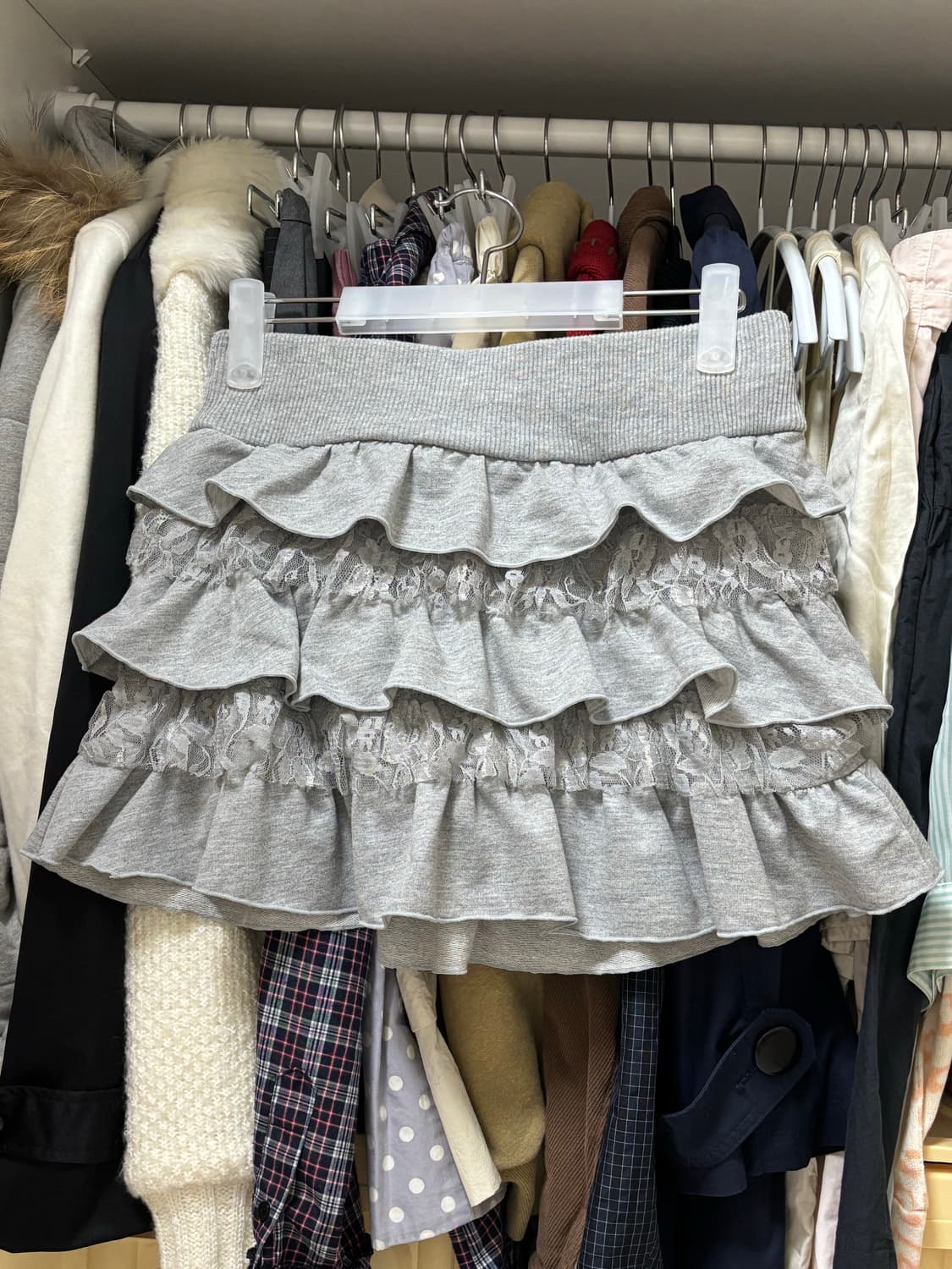 트랄라라 그레이 레이스 스커트 갸루 상품이미지1