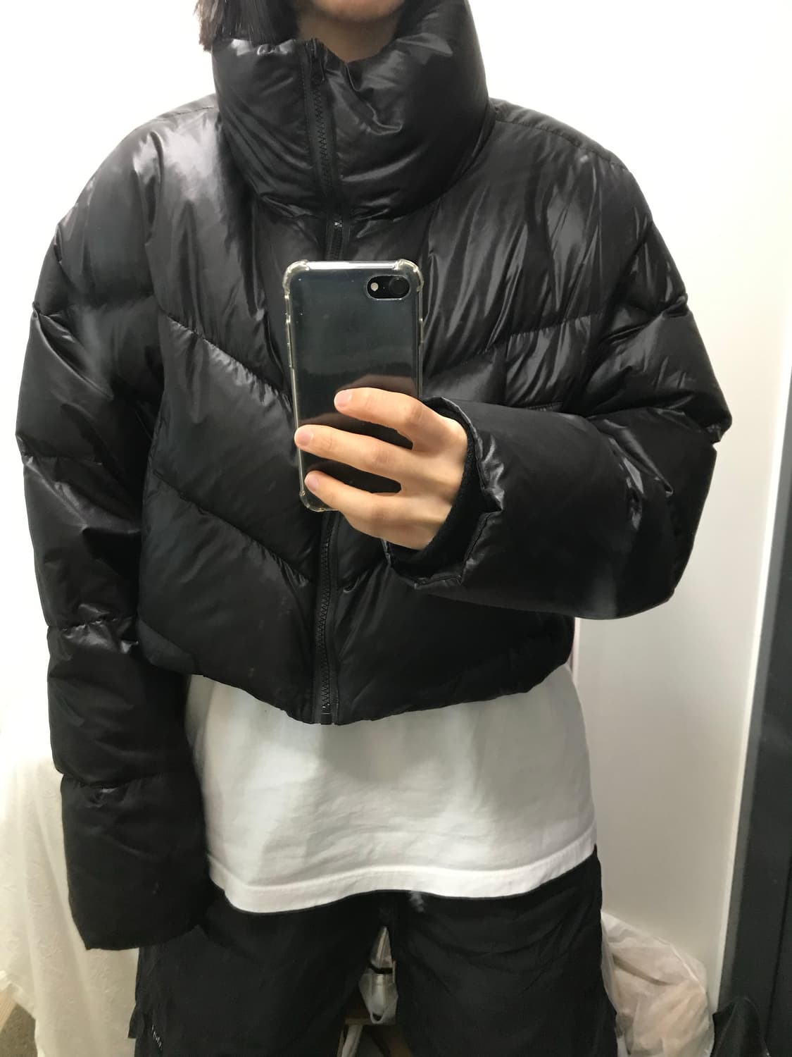 빈티지 덕다운 유광 숏패딩 상품이미지5