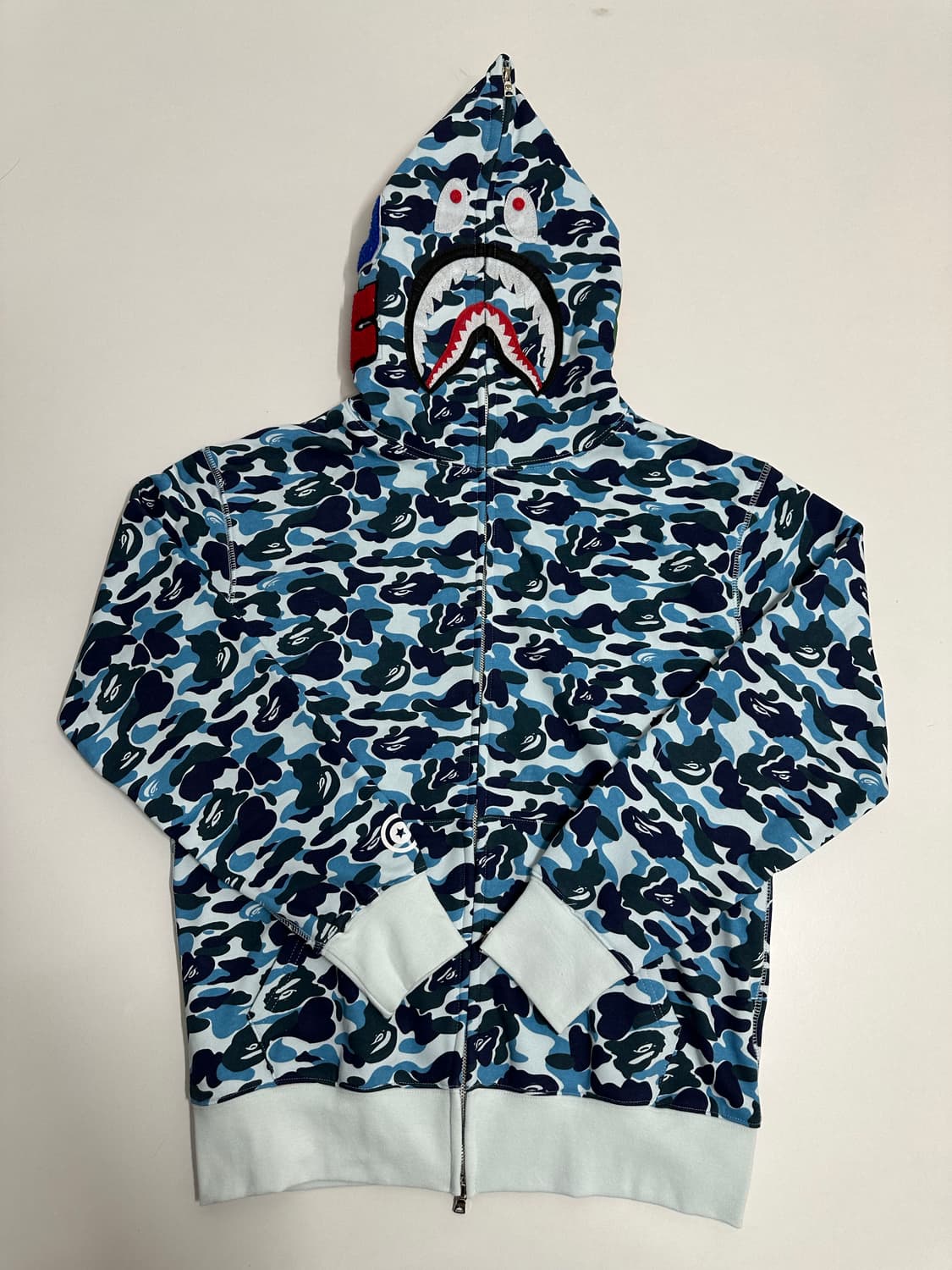 베이프 샤크 후드집업 블루 카모 L~XL 상품이미지1