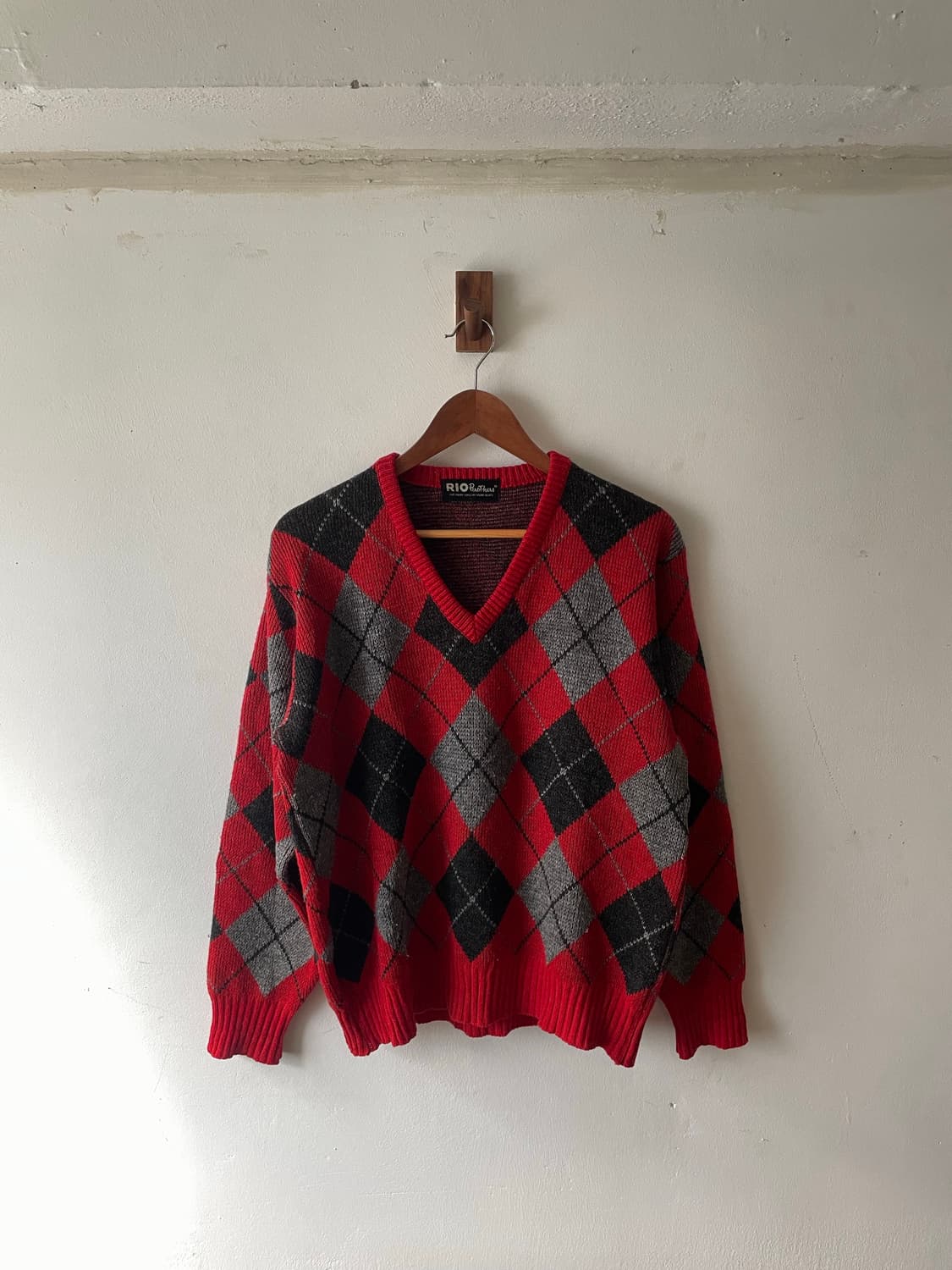 Vintage Rio Brothers Argyle V-Neck Knit 상품이미지2