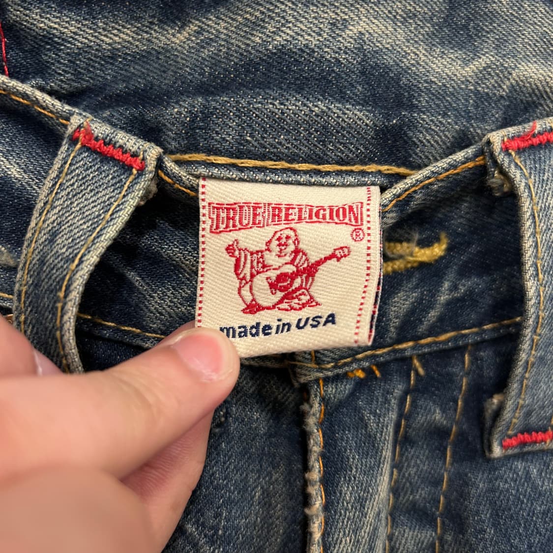 트루릴리젼 샌드워싱 페이퍼택 부츠컷 데님팬츠 상품이미지4