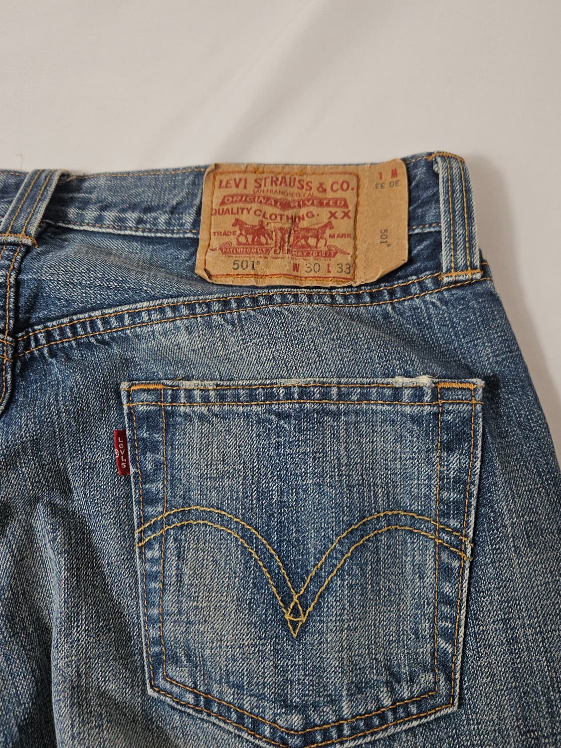 90s 리바이스 501 오리지널 스트레이트 데님팬츠 진 빈티지 30x33 상품이미지6
