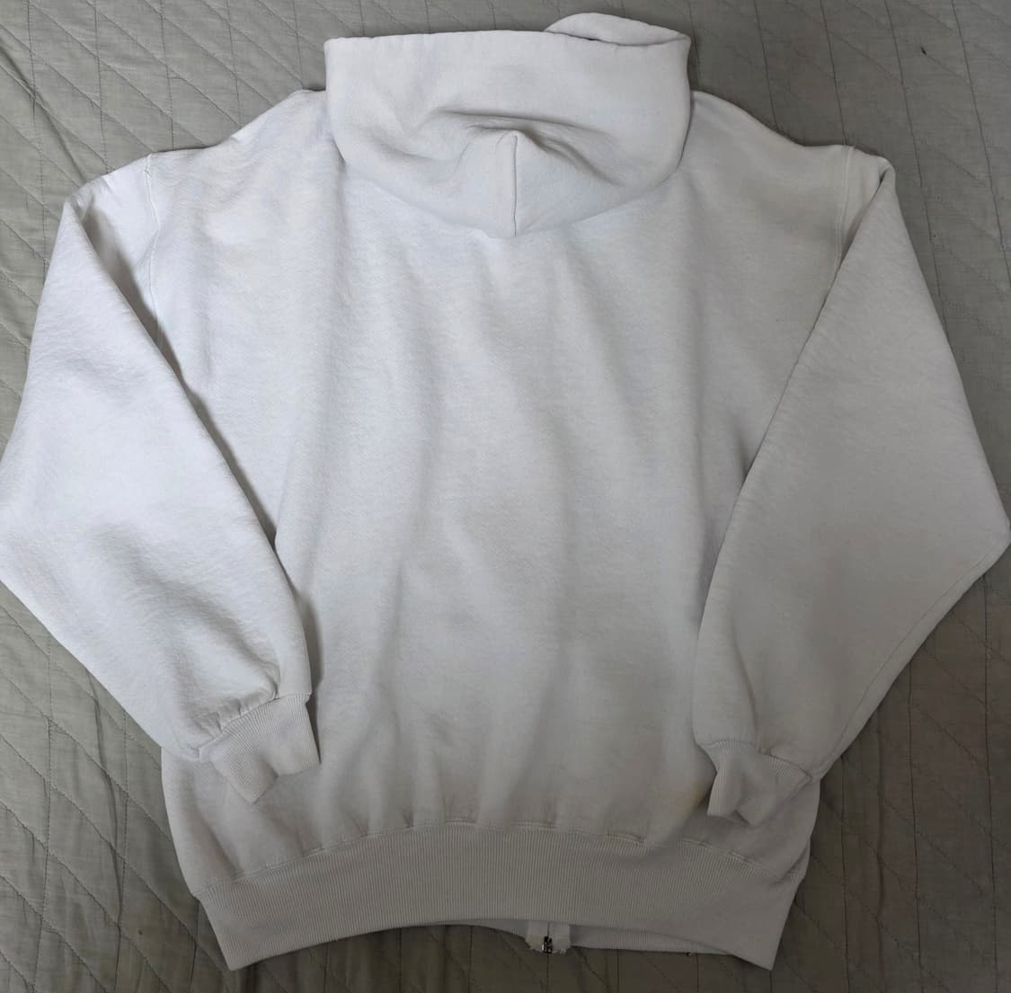 [XL] 90s 빈티지 러셀 애슬레틱 화이트 후드집업 Usa스테인 상품이미지5