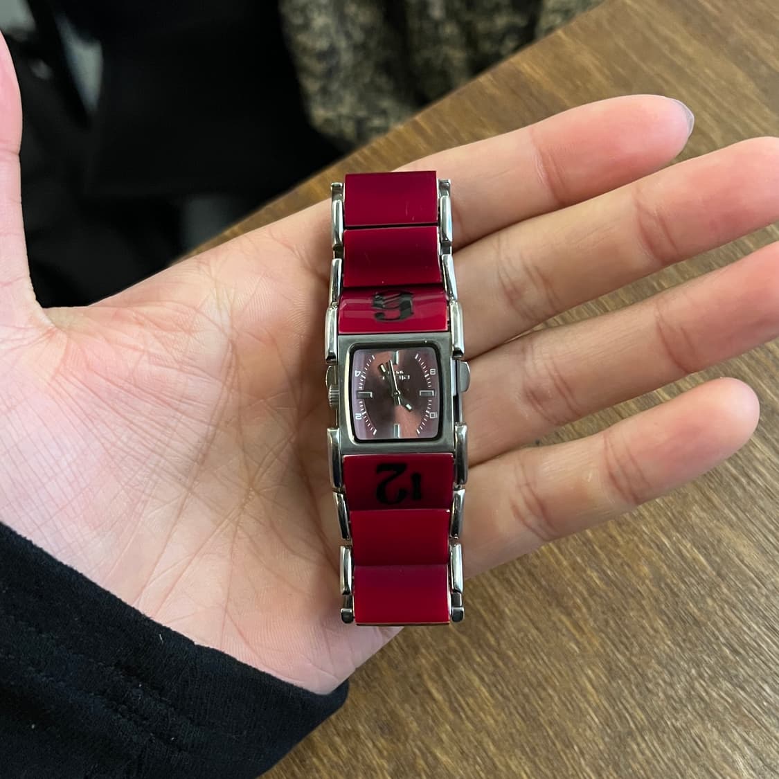 디젤 빈티지 희귀 와인컬러 메탈시계 상품이미지7