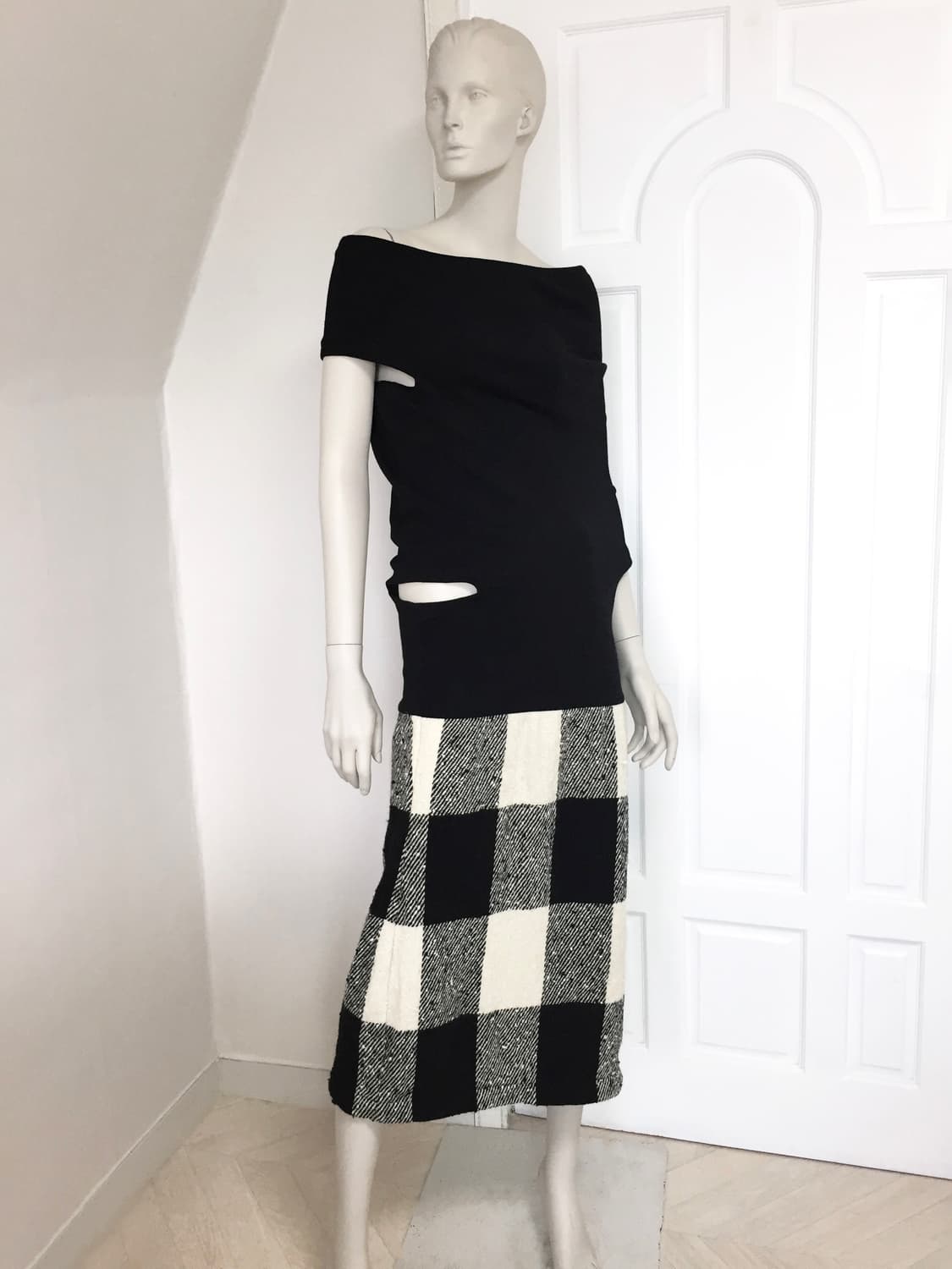 꼼데가르송 Asymmetric Check Heavy Dres 상품이미지3