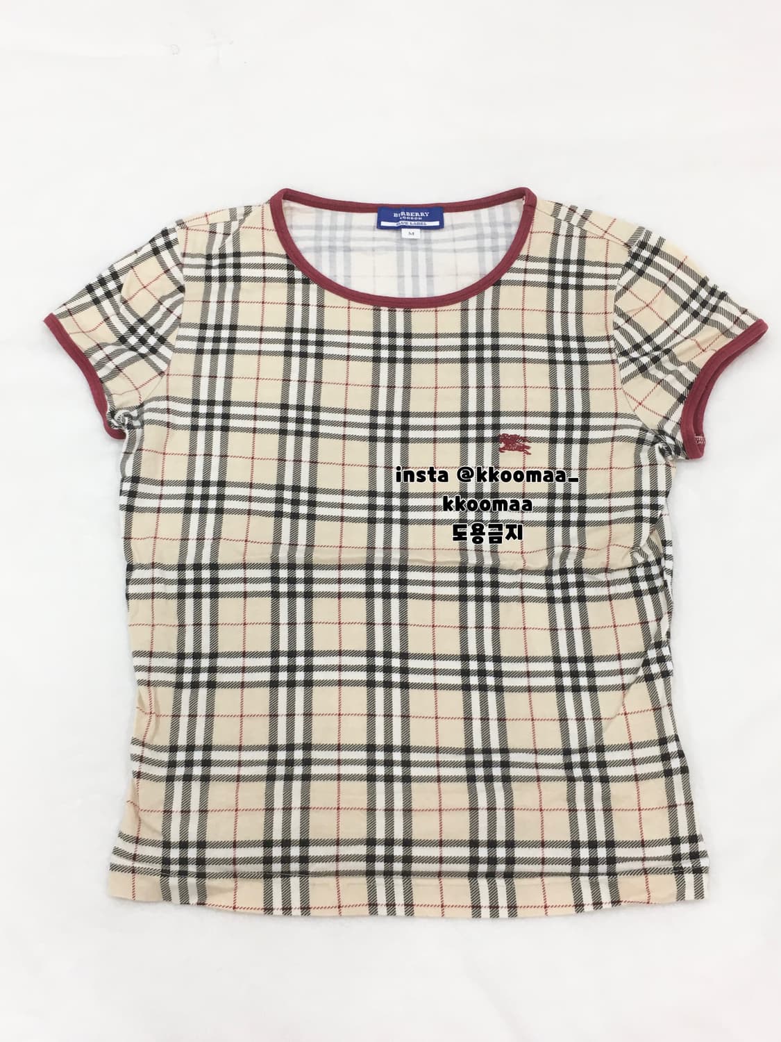 버버리 블루라벨 노바체크 반팔티 링거 상품이미지1