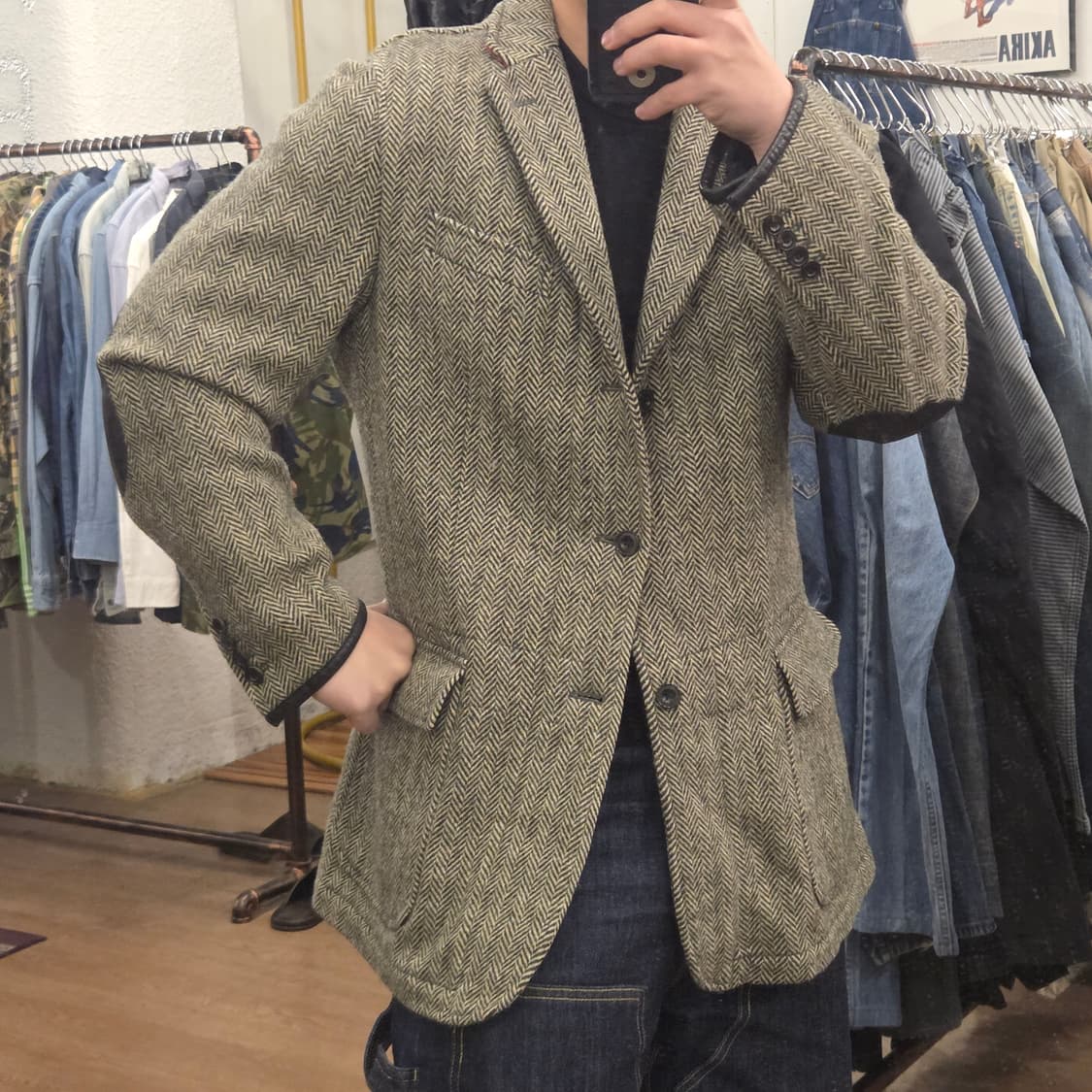 폴로 헤링본 엘보우 패치 자켓 스포츠 코트 블레이져 상품이미지9