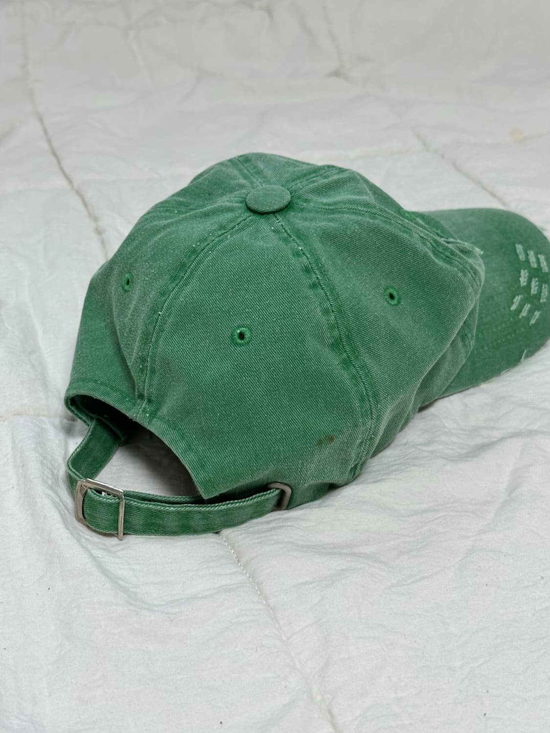 본더치 데미지 디테일 볼캡 그린 상품이미지3