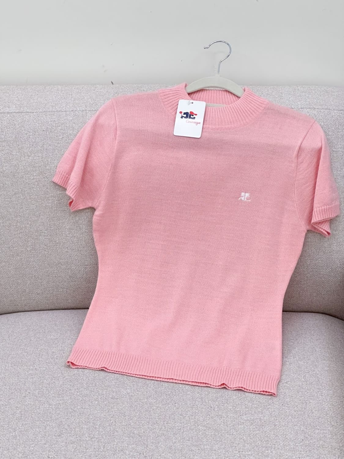 [새상품] courreges / 꾸레쥬 핑크 니트  상품이미지1