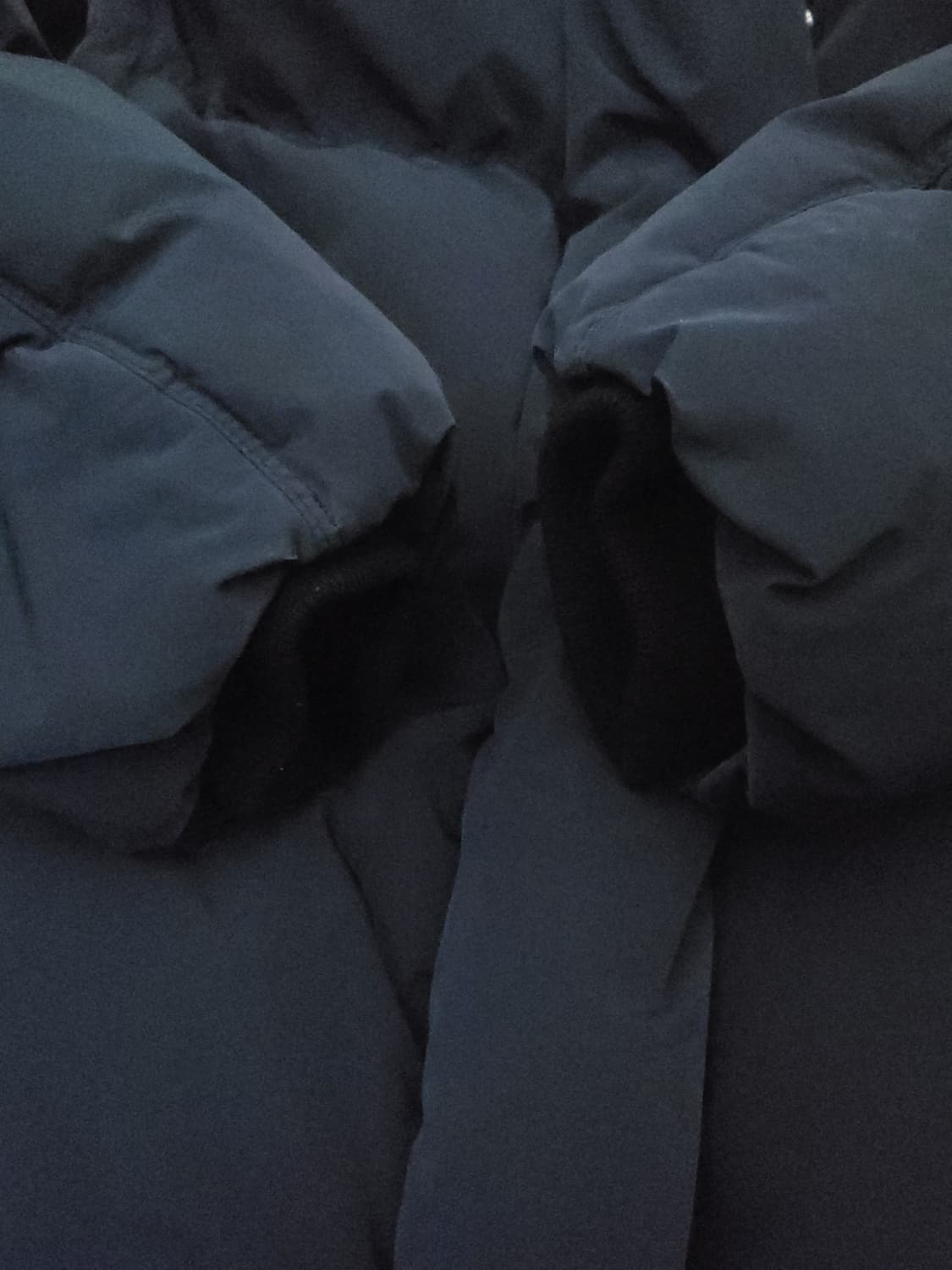 보브 롱 기장 네이비 패딩 코트m 상품이미지3