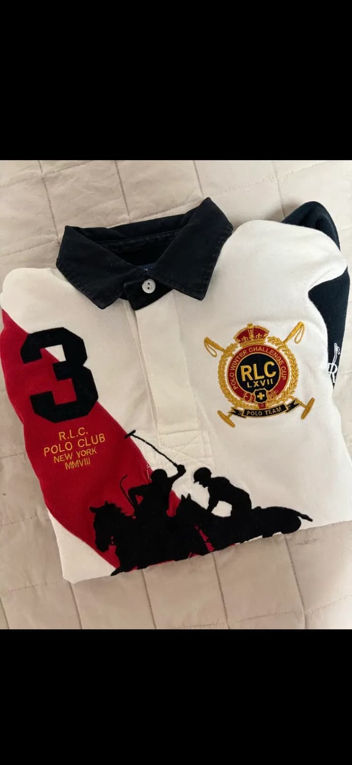 폴로 랄프로렌 럭비 폴로 셔츠 화이트 상품이미지4