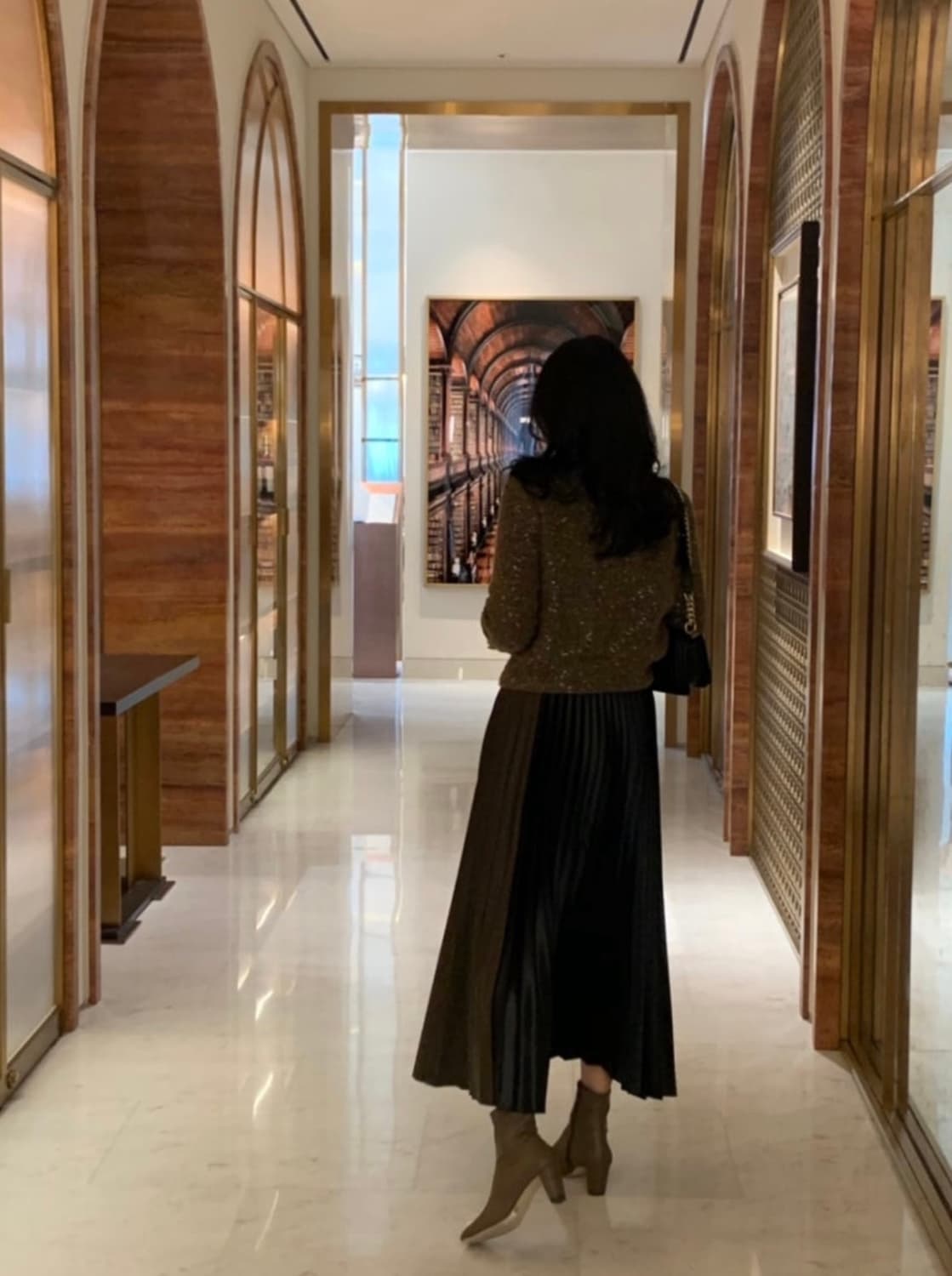 64/ 타임 텍스처블록 플리츠 스커트 상품이미지2