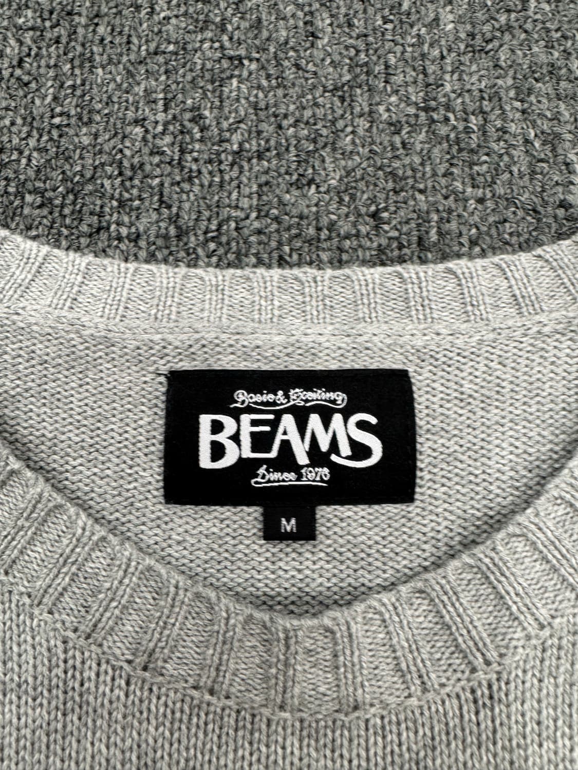 M)빔즈 빈티지 Memphis 로고 그레이 니트 상품이미지3