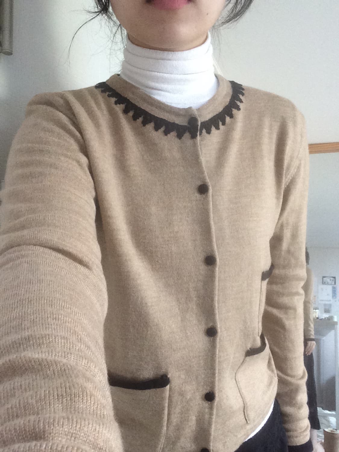 빈티지 로라애슐리 배색 니트 가디건 상품이미지5