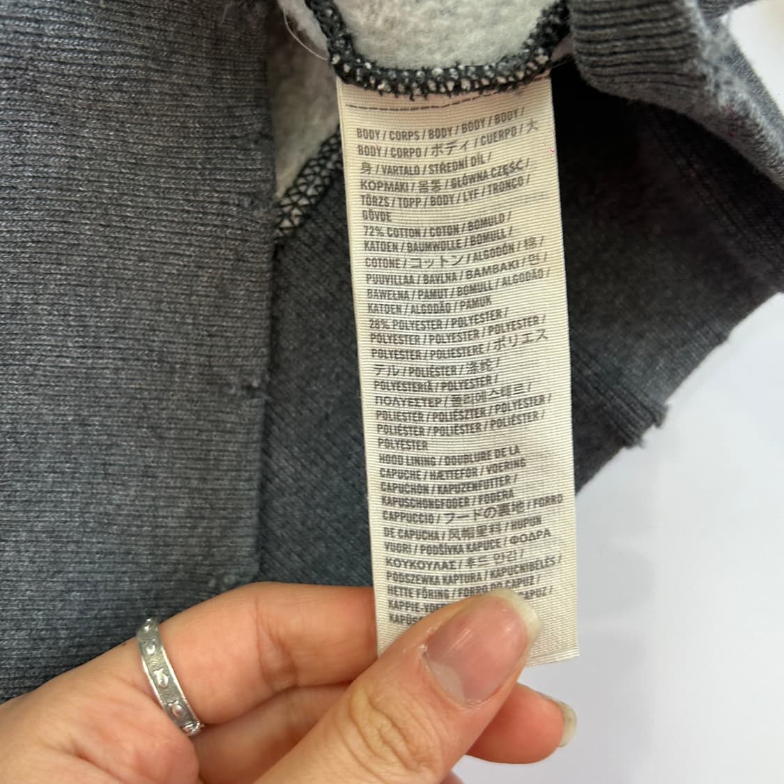 Hollister 홀리스터 그런지 로고 그레이 후드집업 상품이미지6