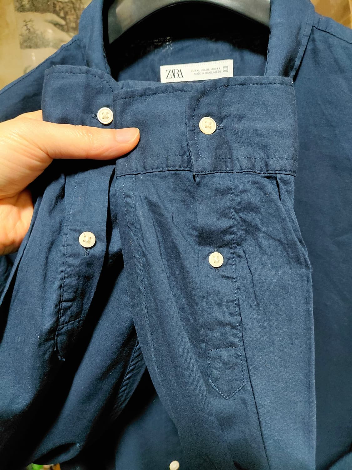 [자라]여름용  네이비 아사면 셔츠 L사이즈 상품이미지8