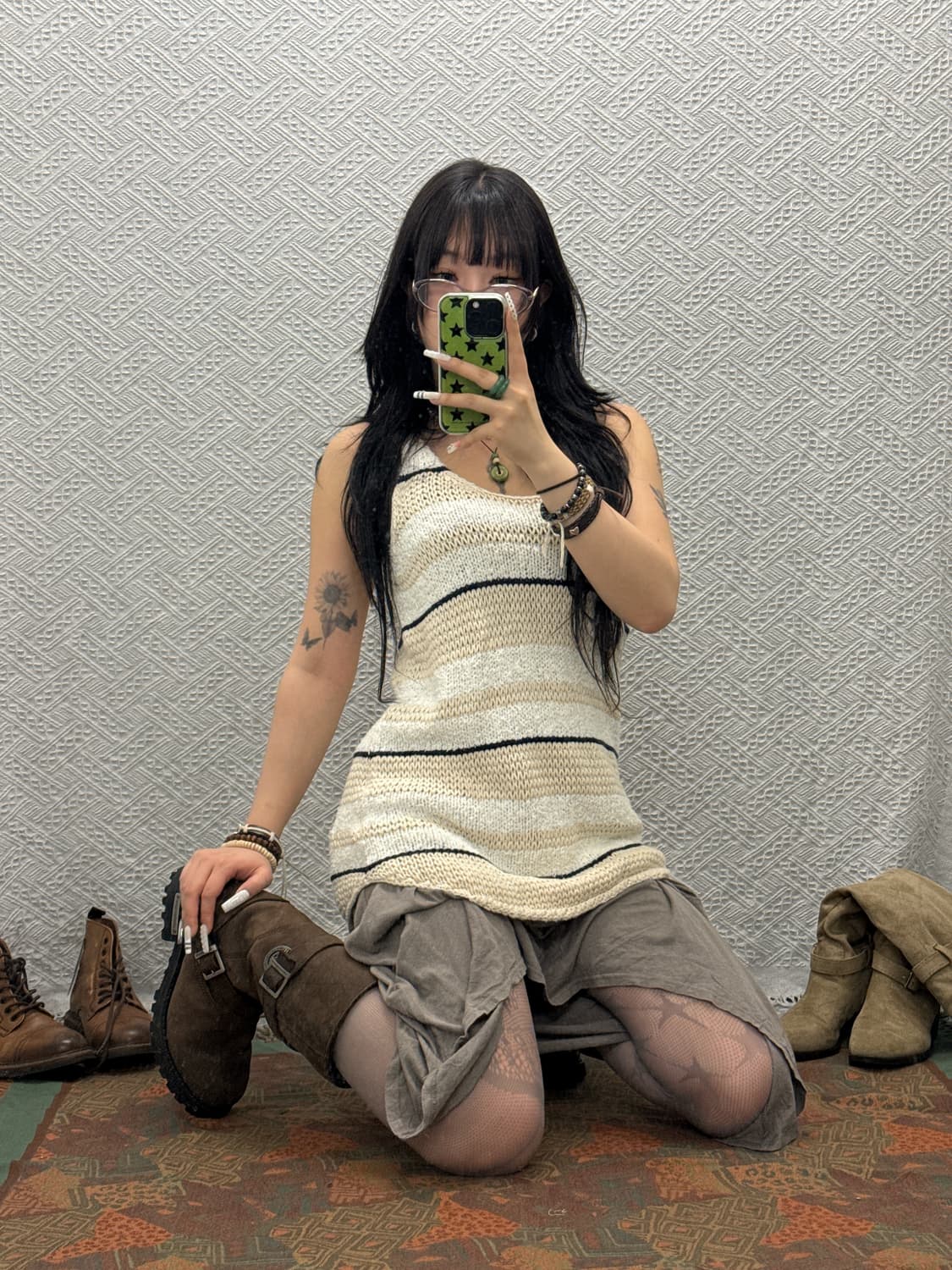 갭 빈티지 여리핏 스트라이프 슬리브리스 여름 나시 니트 K0074 상품이미지2