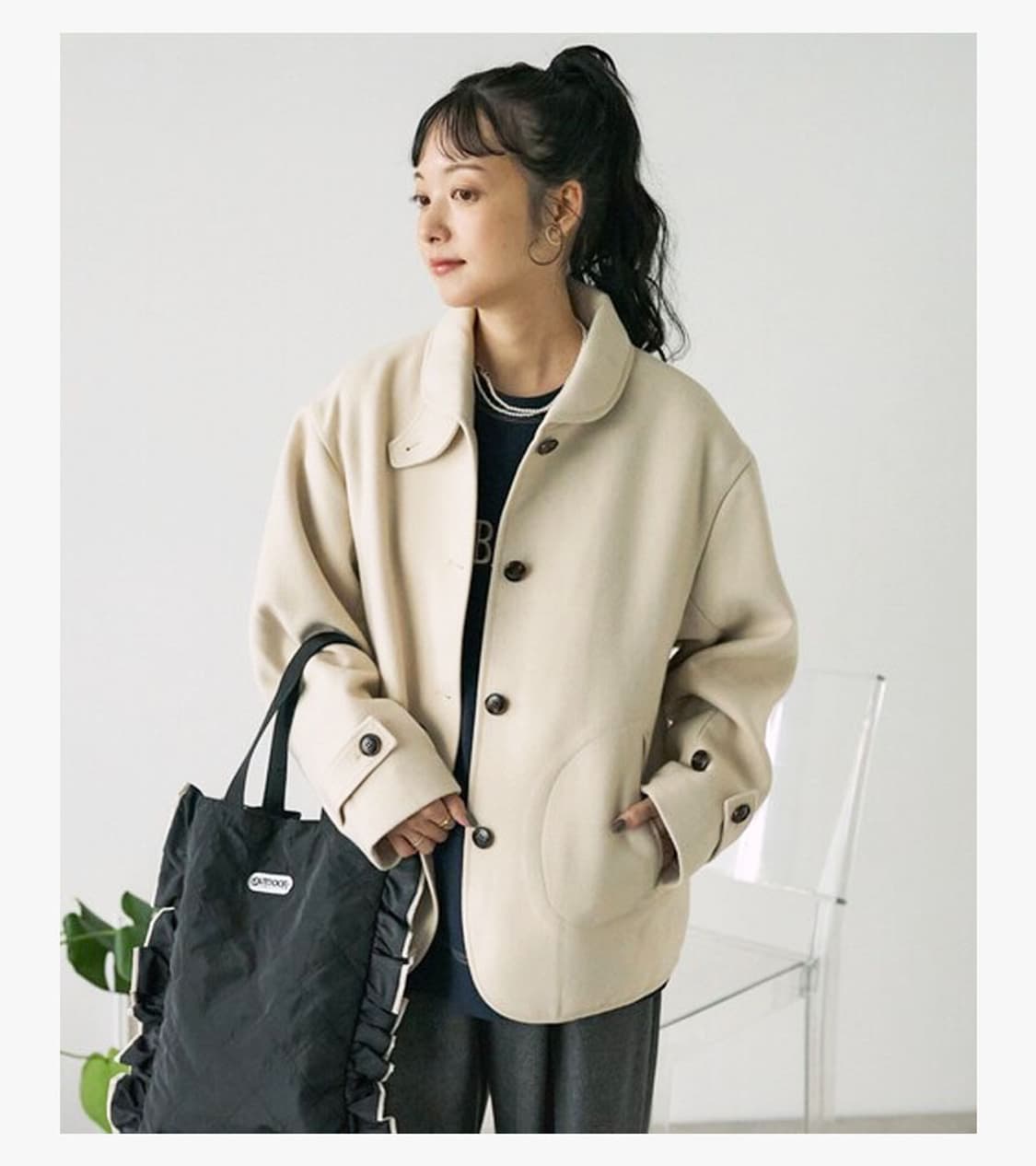 FREAK’S STORE - 24FW ROUND COLLAR COAT 상품이미지3