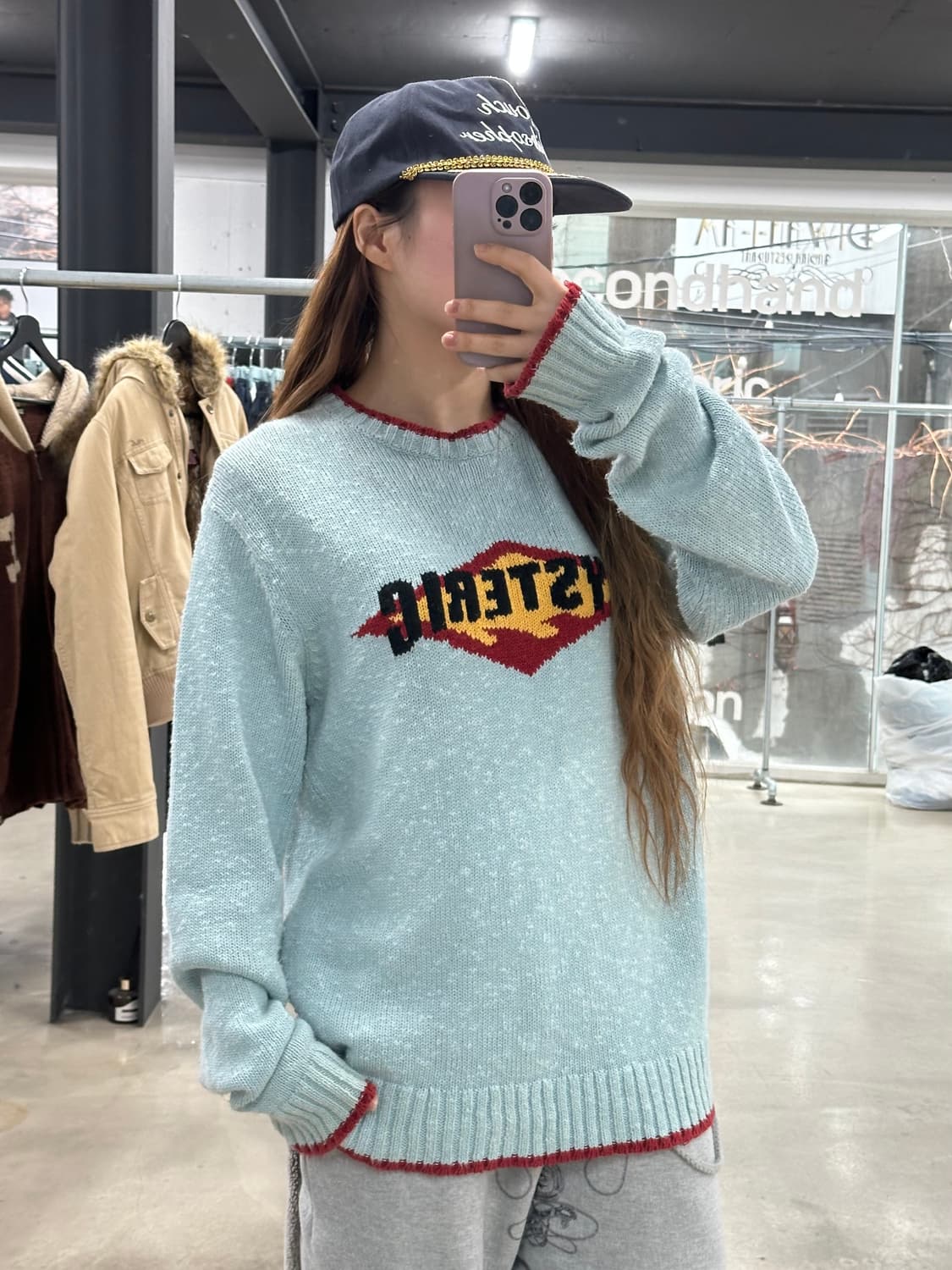 히스테릭글래머 스펠로고 헤비 니트 상품이미지1