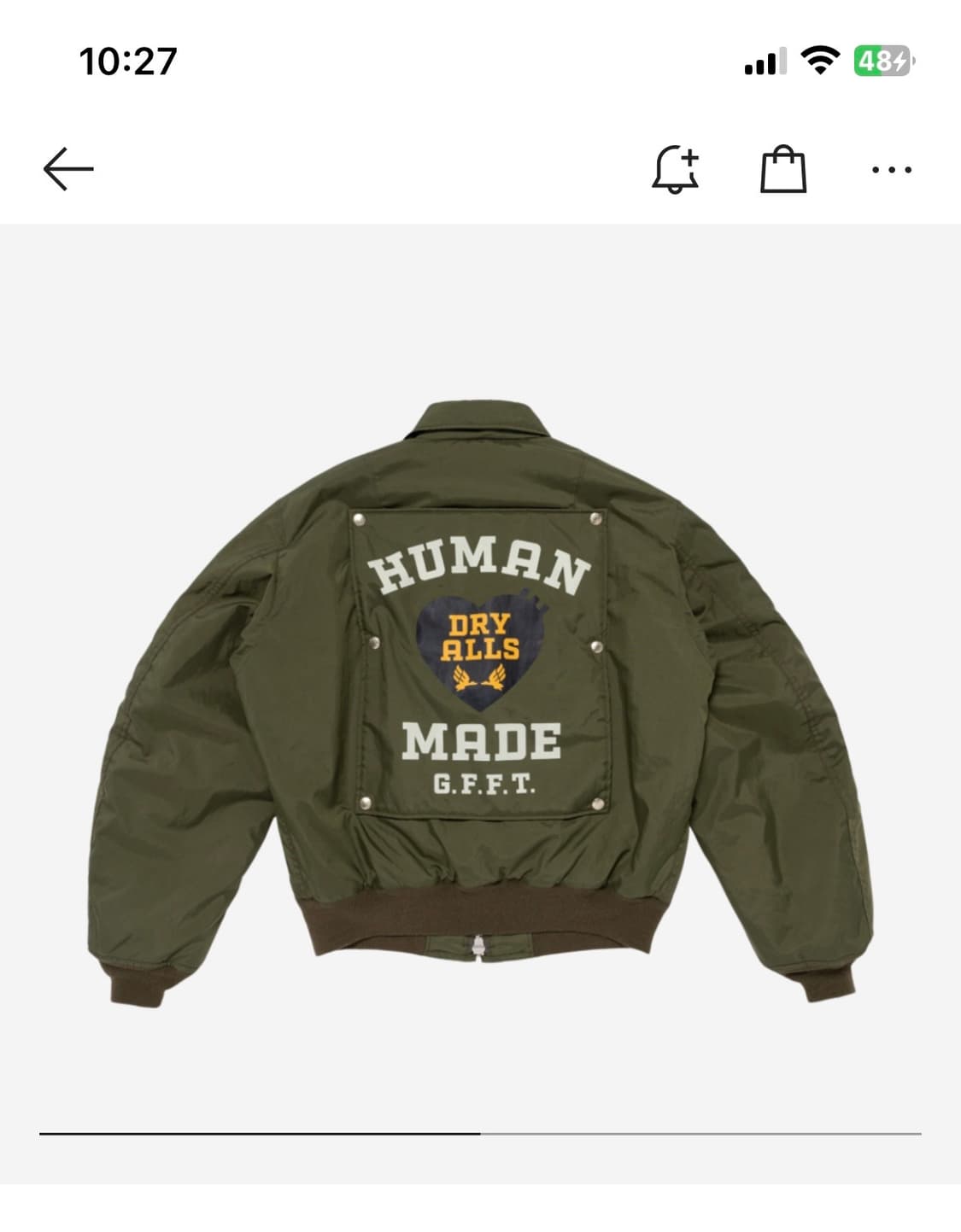 휴먼메이드 항공점퍼 올리브 xxl 상품이미지1