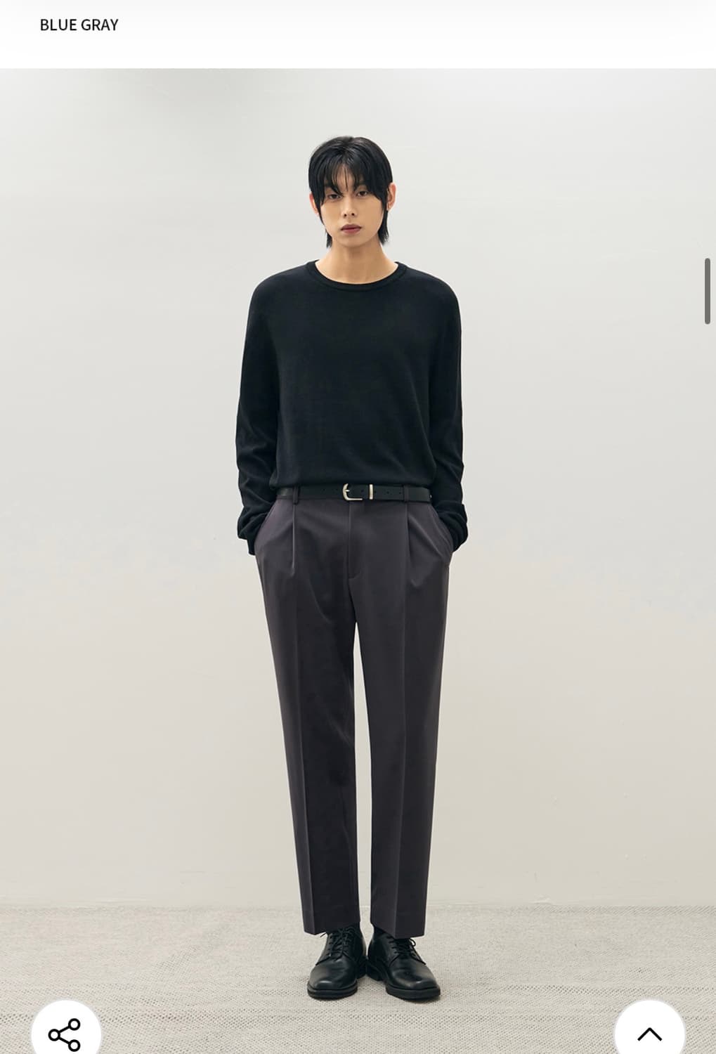 (새상품)(L) 드로우핏 원턱 밴딩 테이퍼드 슬랙스 [BLUE GREY] 상품이미지3