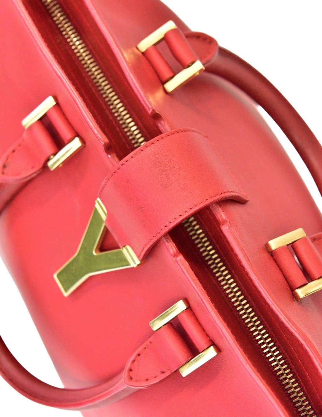 생로랑 카바시크 스몰 레드 보스턴백 (정품) 상품이미지8