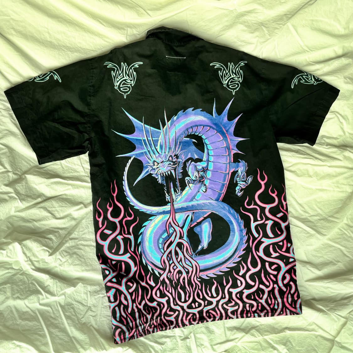 Black Dragon Print Shirt 상품이미지2