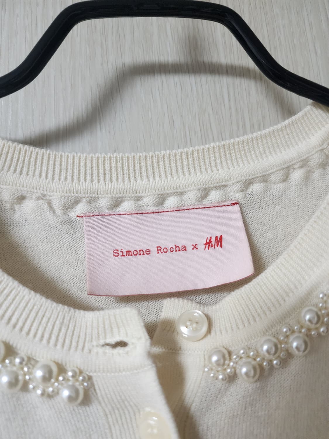 시몬로샤 h&m 울 실크 블렌드 가디건 XS 크림 상품이미지4