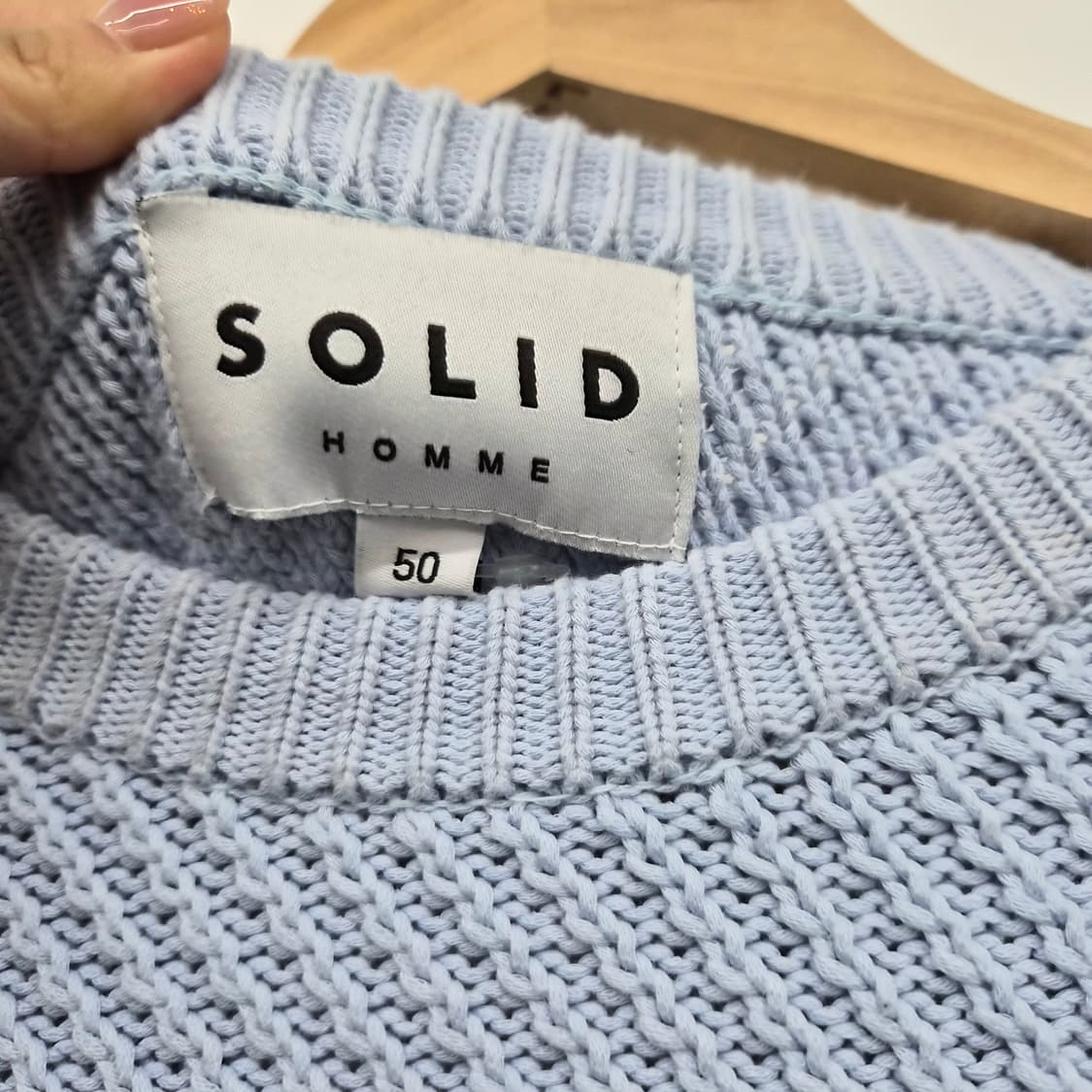 솔리드옴므 하늘색 니트 스웨터 남성 L 상품이미지3