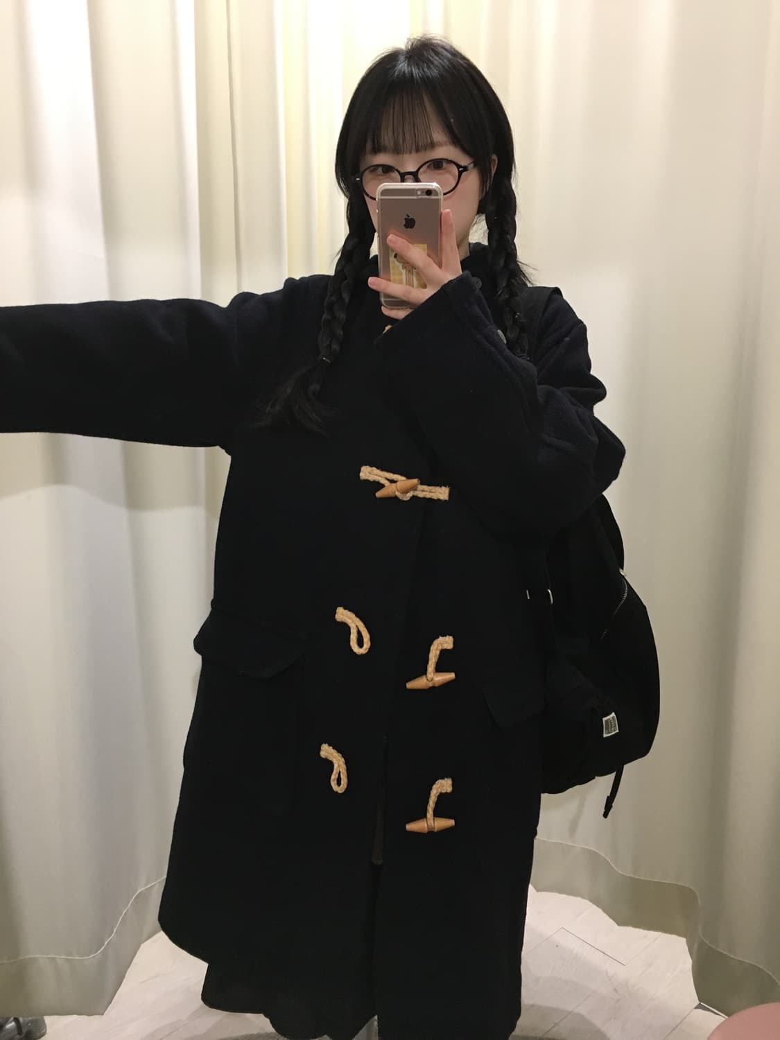 다크 네이비 후드 더플 코트 상품이미지6