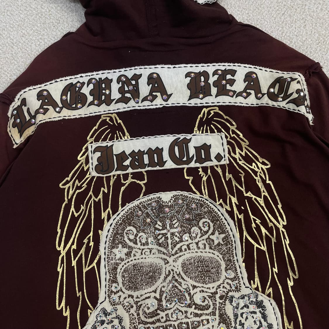 라구나비치 워시드 스컬 큐빅 후드집업  상품이미지4