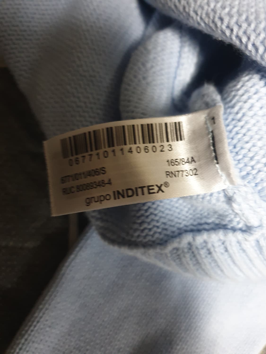 자라 크롭 하이넥 반짚업 니트 스카이블루 (S) 상품이미지3