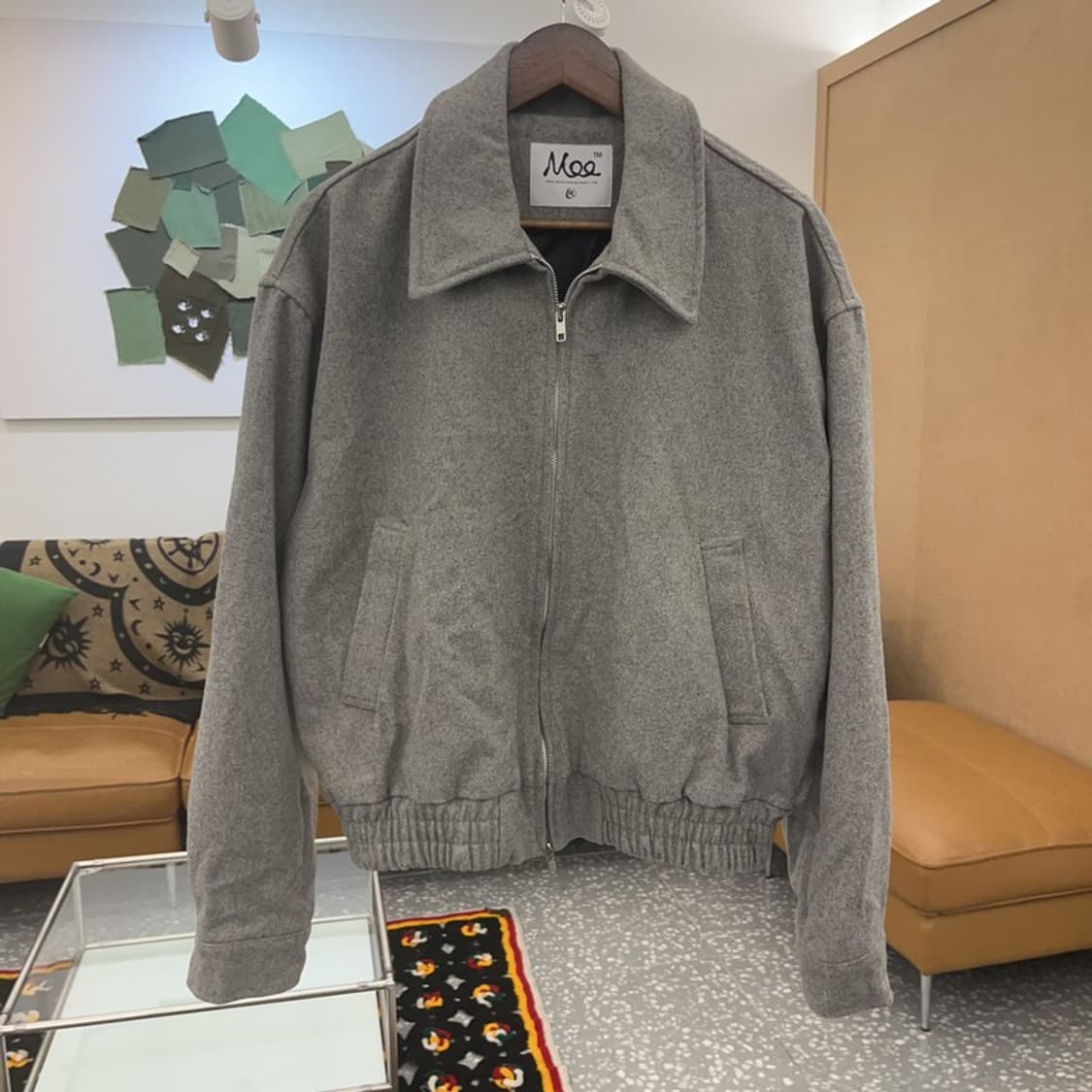 MOO 빈티지 모던시크 빅카라 블루종 자켓 M C07585 상품이미지3