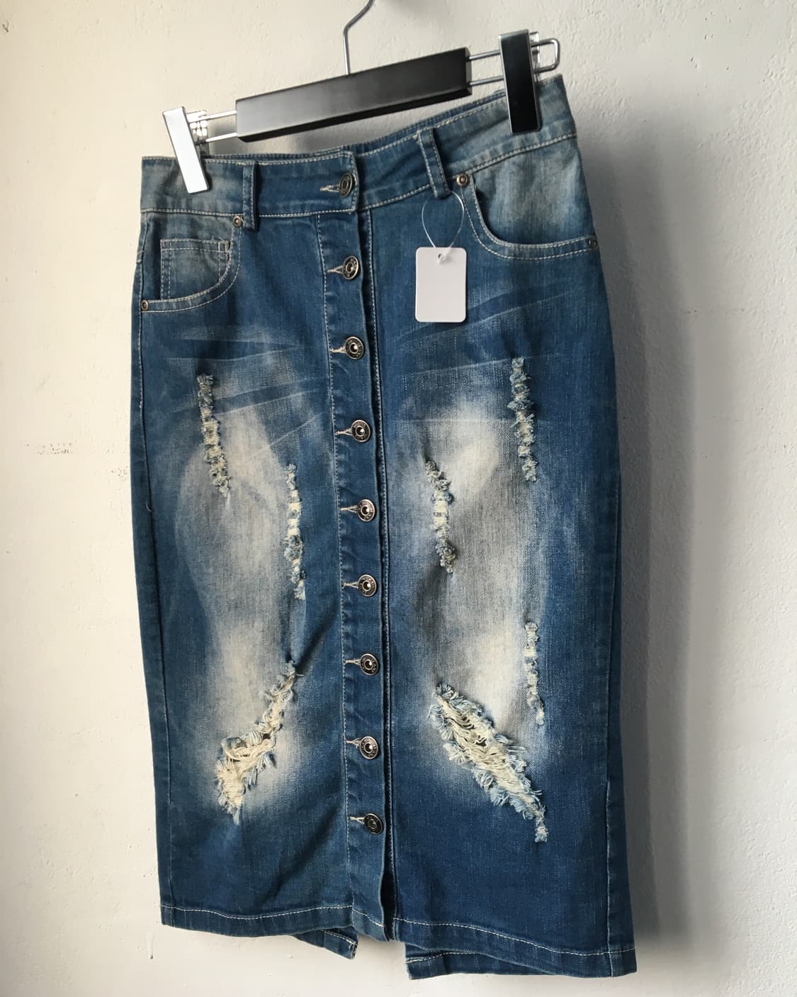 Damage point denim midi skirt 상품이미지4