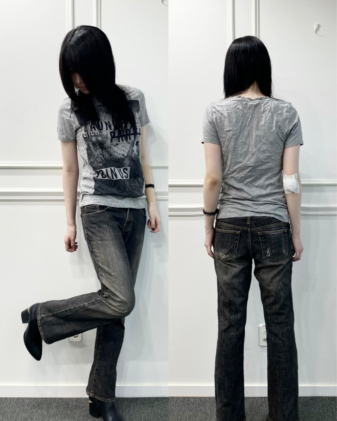 [PARK GIRL]2000s Print Grey Tee 상품이미지1