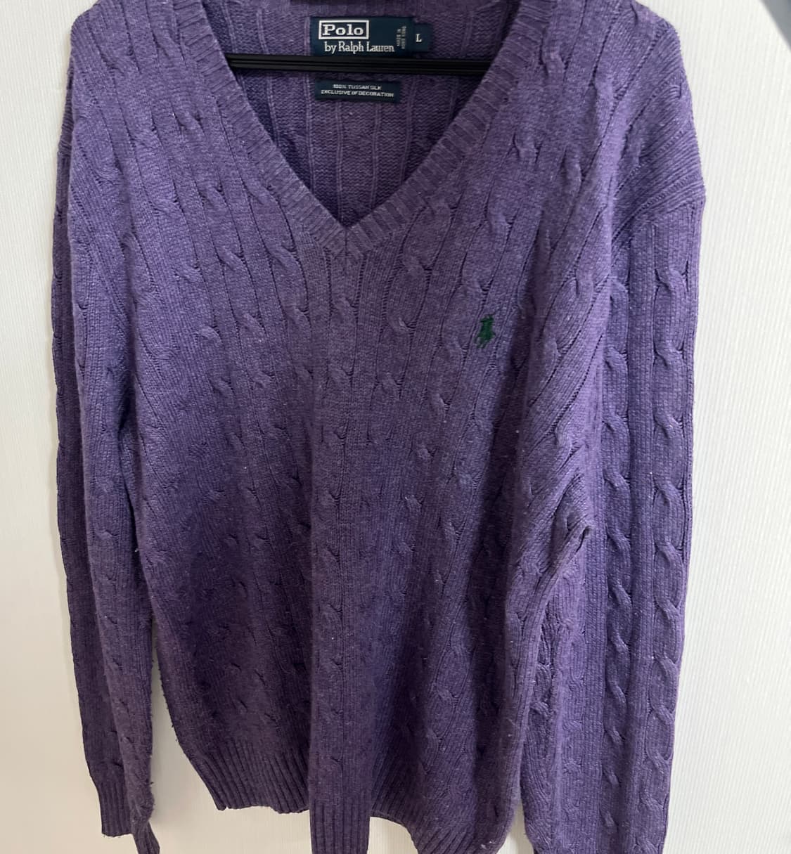 (L) 폴로 랄프로렌 빈티지 퍼플 니트 브이넥 니트 상품이미지1