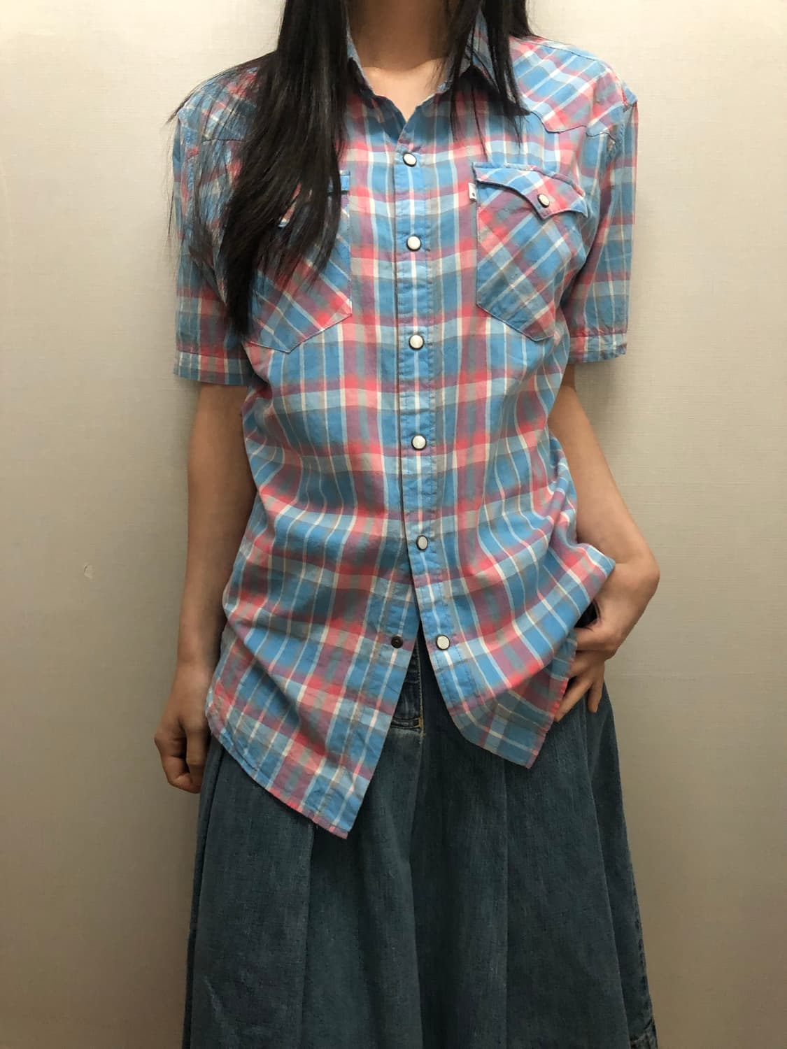 빈티지 리바이스 파스텔 체크 셔츠 상품이미지4