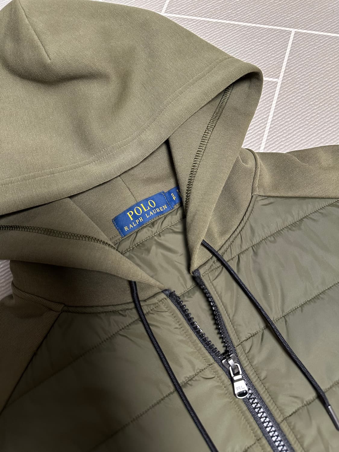 폴로 경량패딩 후드집업 카키 상품이미지4