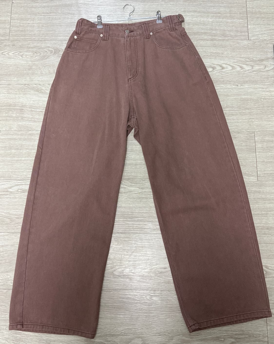 노운 와이드 코튼팬츠 버건디 2사이즈 상품이미지1