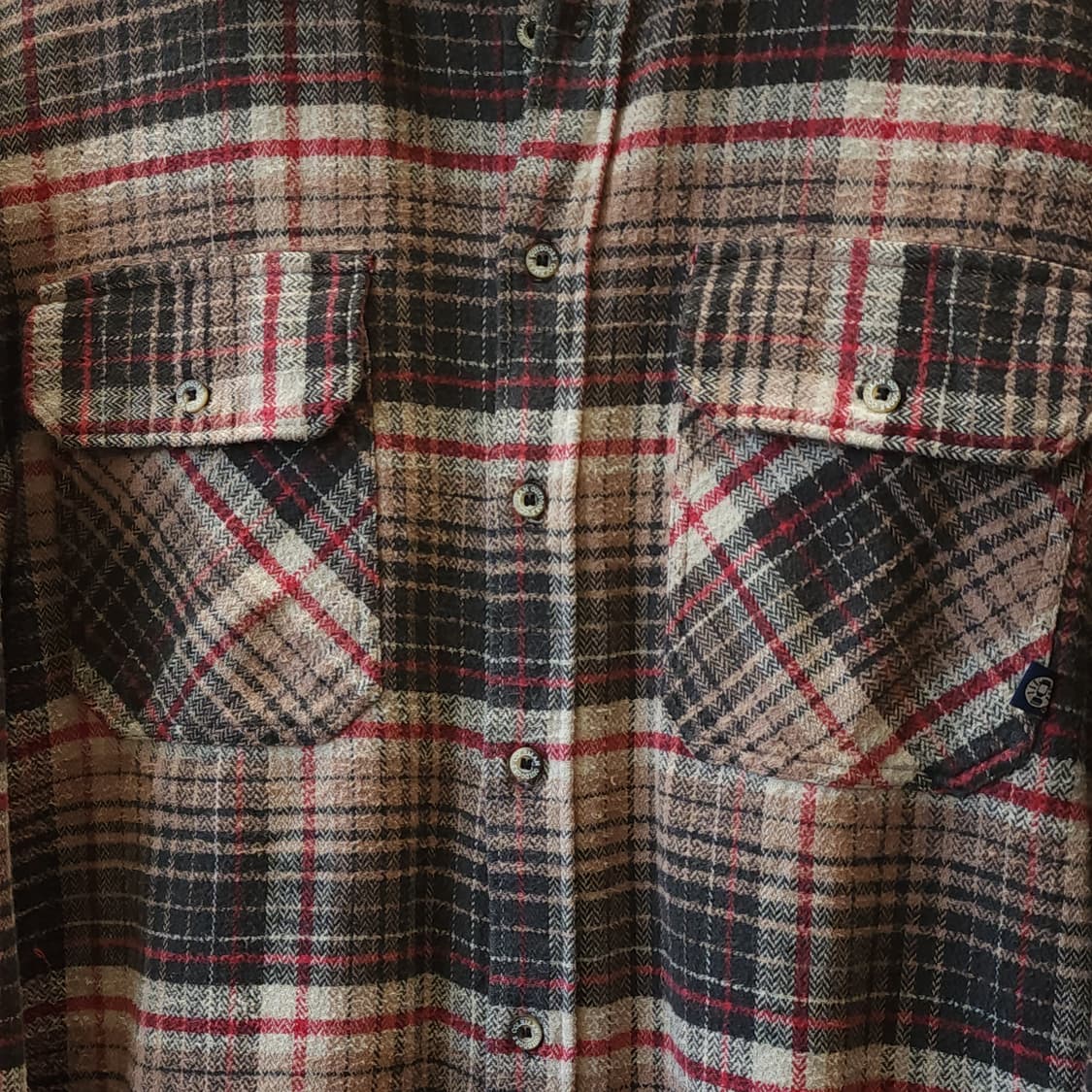 90s 아메리칸 빈티지 체크셔츠 헤비 플란넬 워크셔츠 브라운 L 상품이미지7