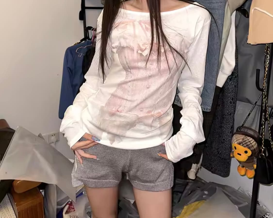 발레코어 오프숄더 롱슬리브 상품이미지2