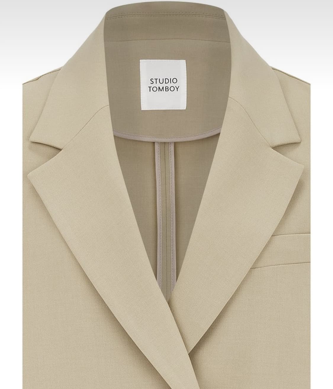 [Studio Tomboy]스튜디오톰보이 크롭 원버튼자켓(베이지) 상품이미지3