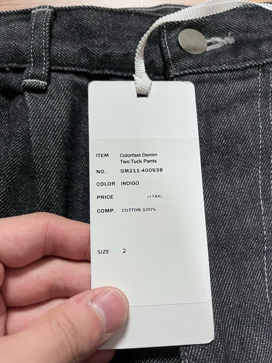 그라프페이퍼 컬러패스트 데님 투턱 팬츠 인디고 2 상품이미지3