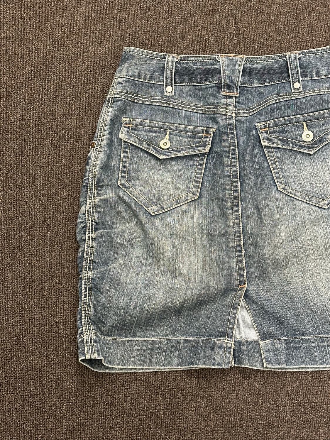 S)Japanese vintage 데님 셔링 미니 스커트 상품이미지6