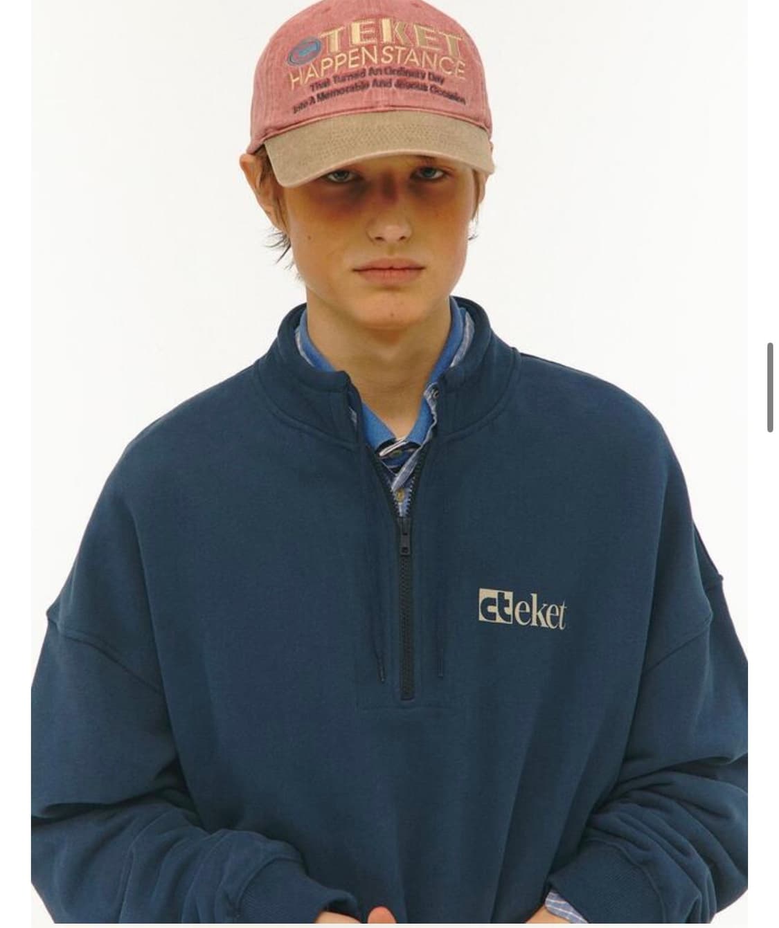 [테켓] Plan Half Zip-Up Sweatshirt Navy  상품이미지7