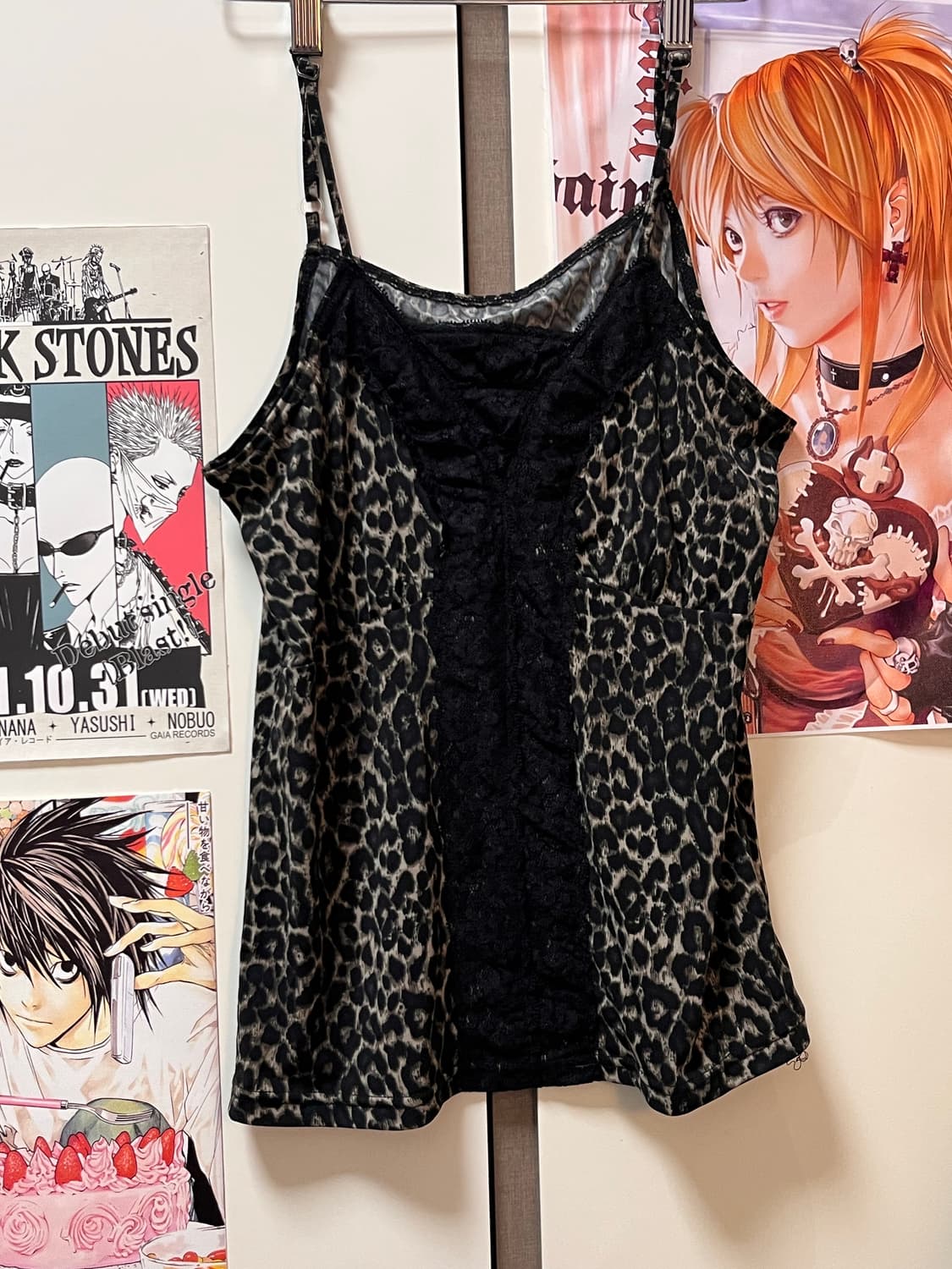 호피 블랙 레이스 나시탑 상품이미지1