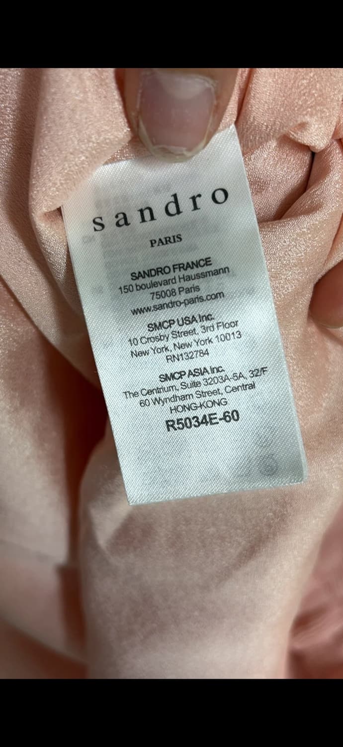 Sandro 핑크 프릴 원피스 44,55 정품 상품이미지3