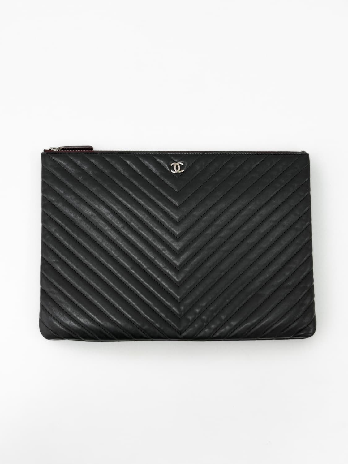 샤넬 쉐브론 퀼팅 클러치 라지 상품이미지2