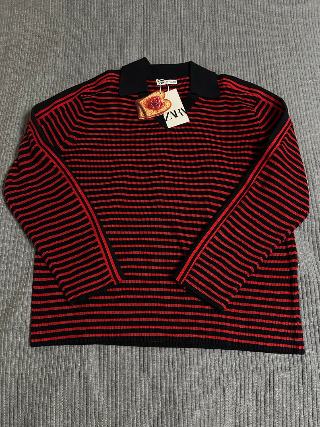 (L) 자라 스트라이프 니트 폴로셔츠 상품이미지3